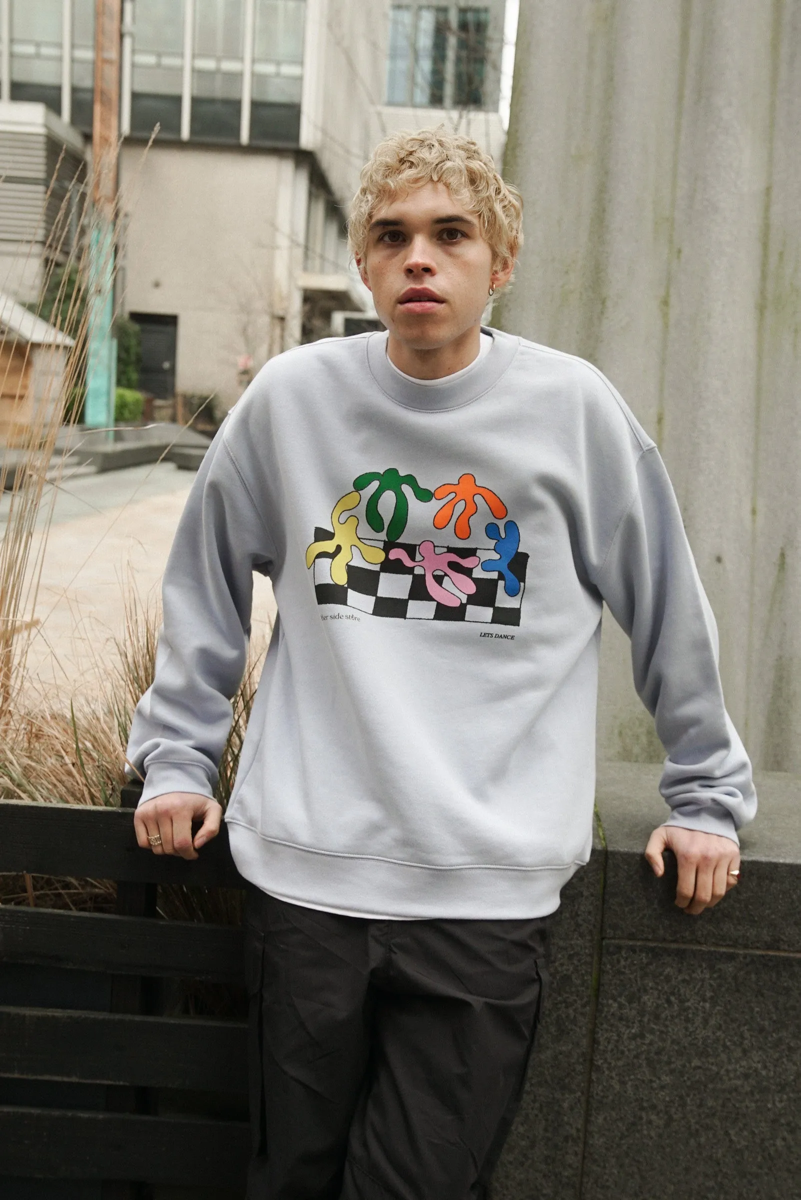 Other Side Store 'Lets Dance' Sweater - Powder Blue Knit Style fuzzy texture