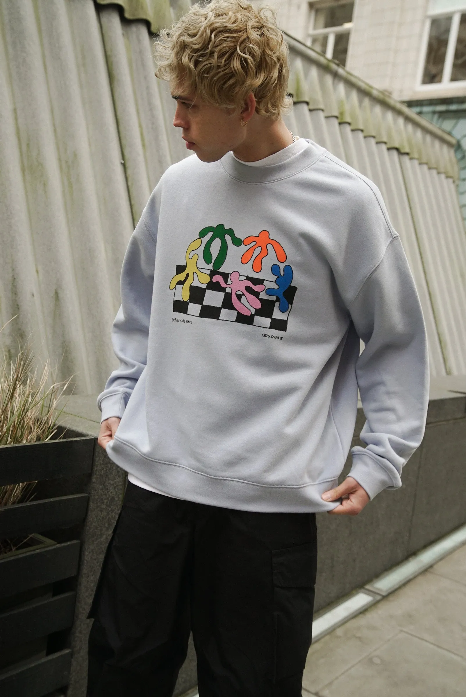 Breathable Open Weave Versatile Style Other Side Store 'Lets Dance' Sweater - Powder Blue