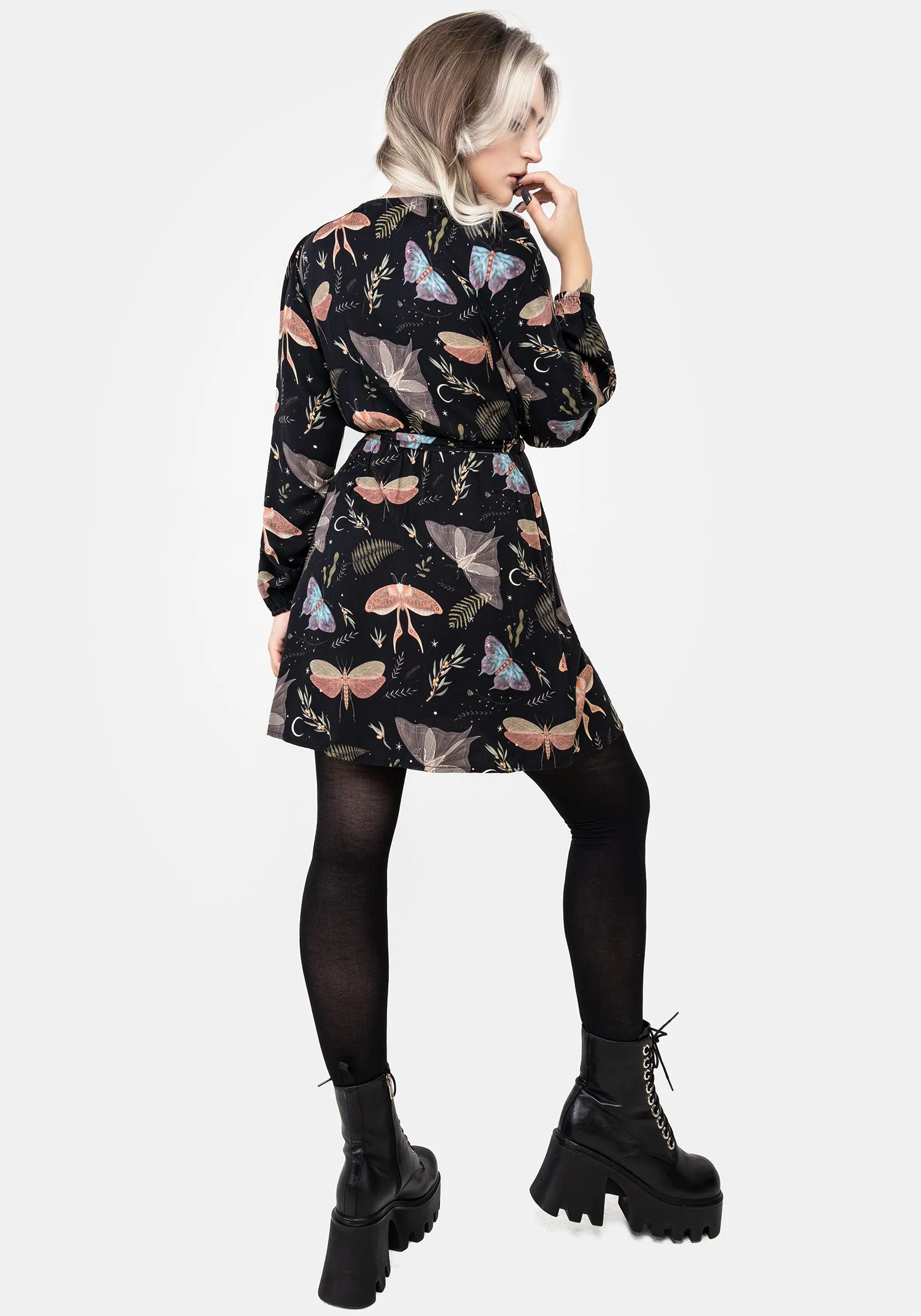 Nightmoth Mini Wrap Dress Vibrant Edge Basic Warm