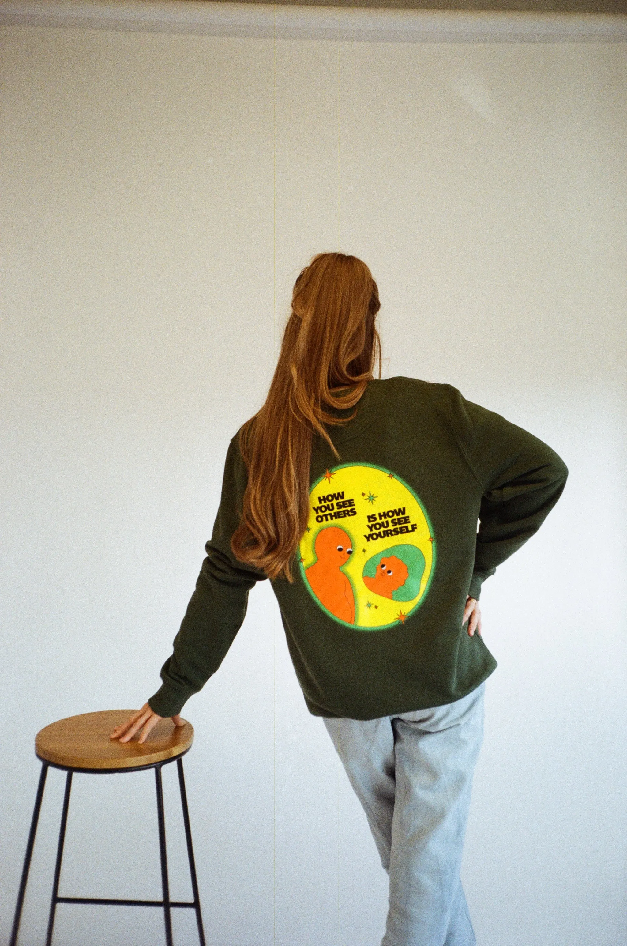 Pleasure Paradox 'How You See Yourself' Sweater - Bottle Green Basic Layering