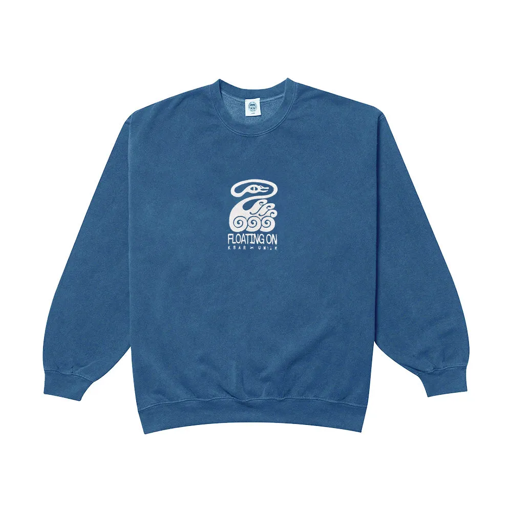 KBAR X UN:IK 'Floating On' Vintage Washed Sweater - Blue Odor Control Technology
