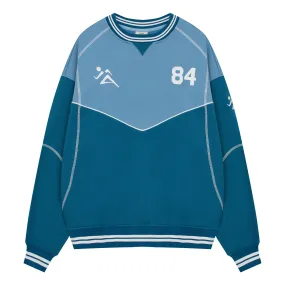 Elegant Knit Vice 84 'Warm Up' Heavyweight Panel Sweater - Blue