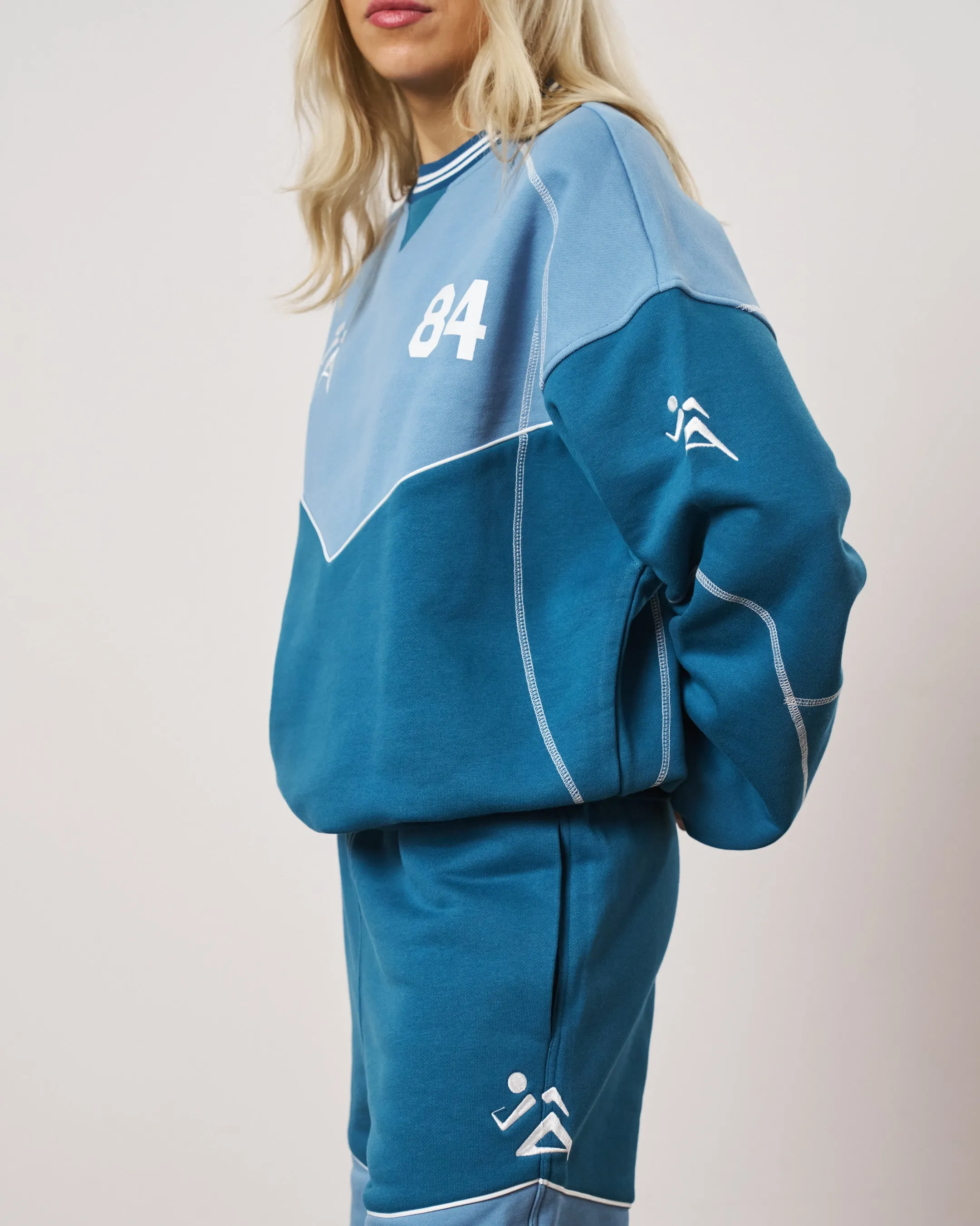 Winter Cozy Vice 84 'Warm Up' Heavyweight Panel Sweater - Blue