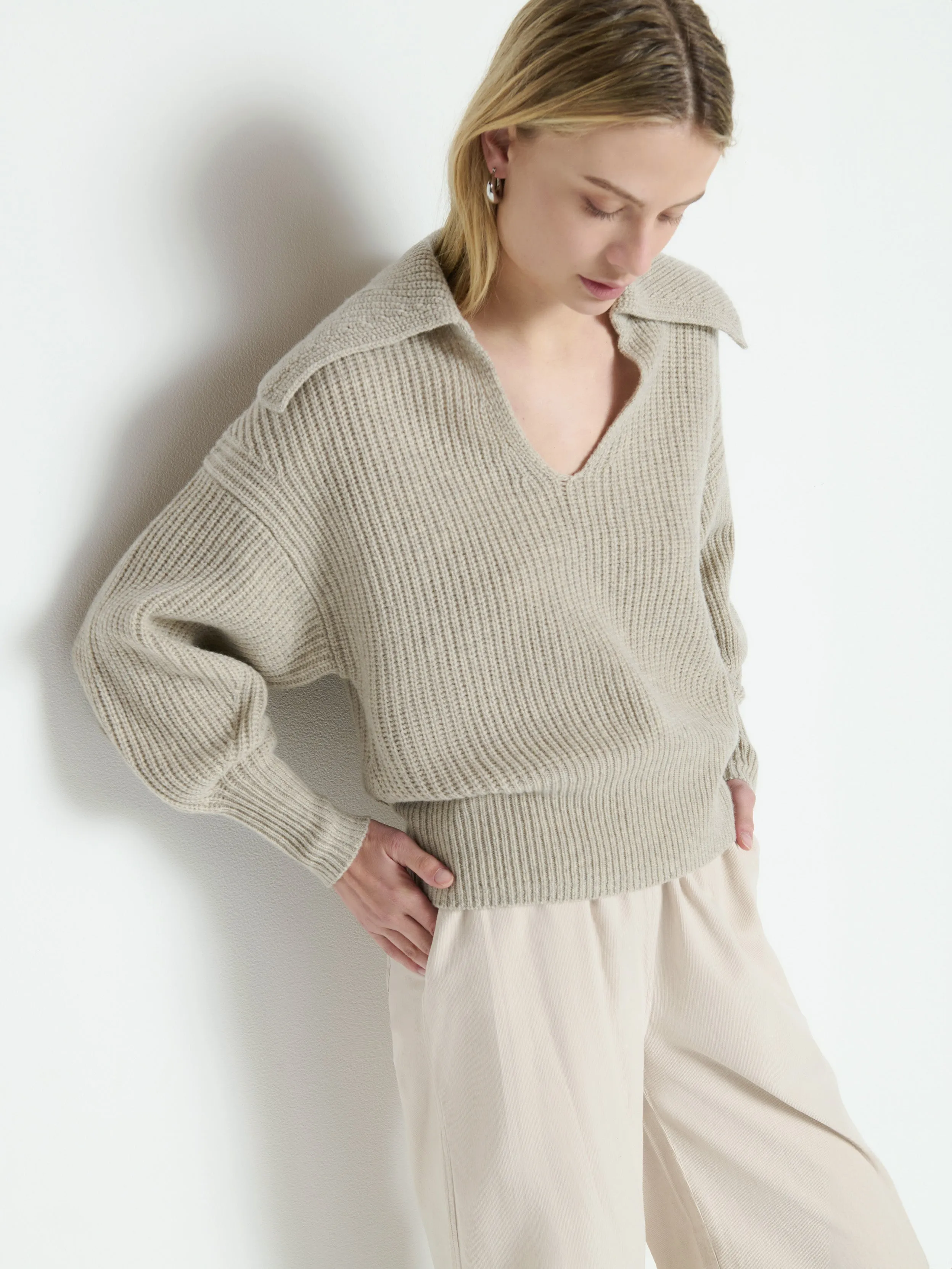 Eco Friendly Knitwear Side Slit Design Ashton Pullover
