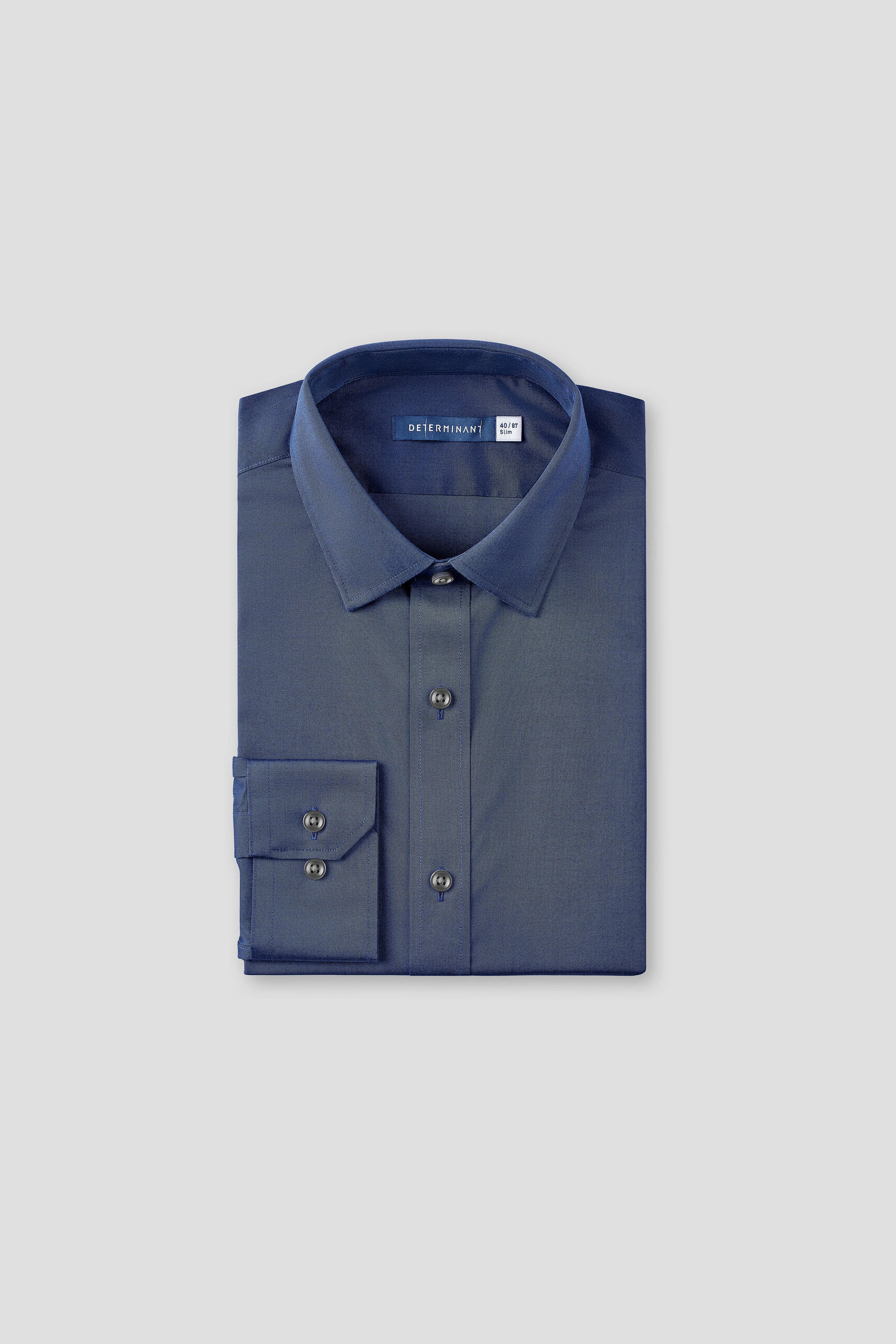 Multipurpose Layering Fabric ??Frozen in Tones?? Waterless Dye Dress Shirt | Midnight Ice 22811N