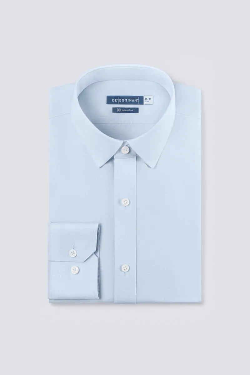 Anti-static InstantCool Twill Dress Shirt | Light Blue Semi Plain 16220N
