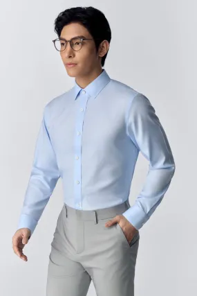 InstantCool Twill Dress Shirt | Light Blue Semi Plain 16220N Anti-static Distressed finish