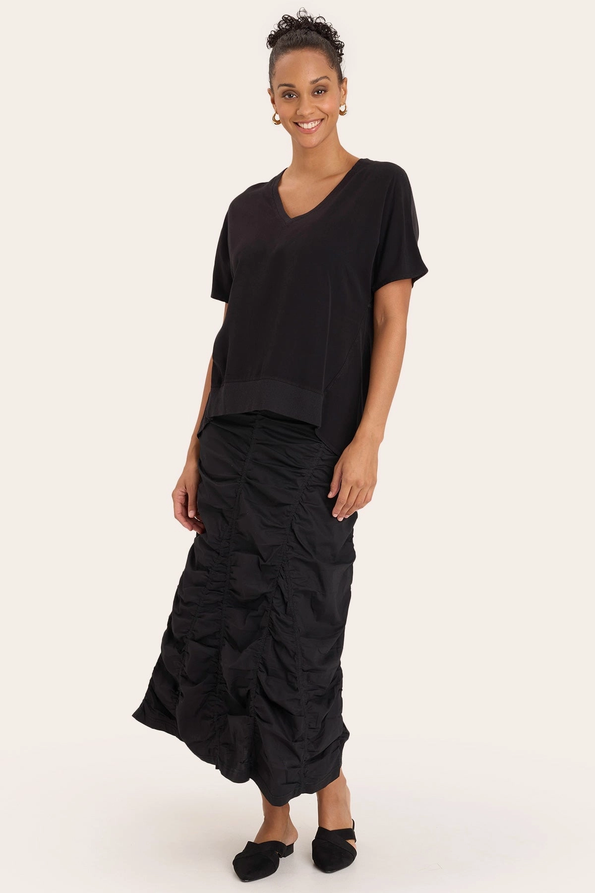 Non Slip Waist Gored Peasant Skirt