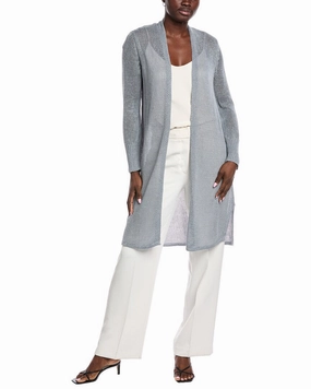 Temperature Regulating Fabric EILEEN FISHER Long Linen-Blend Cardigan