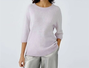 Quick Knit Trendy Layering Round Neck Jumper In Lilac