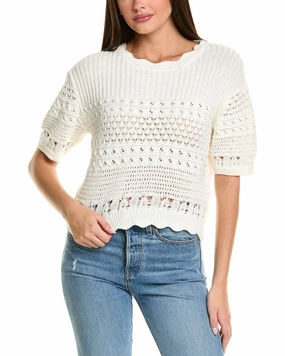 CELESTINE SEI Pointelle Sweater Cold-weather knit