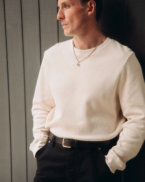 Crafted Ribbed Longsleeve - Ecru Stylish Layering