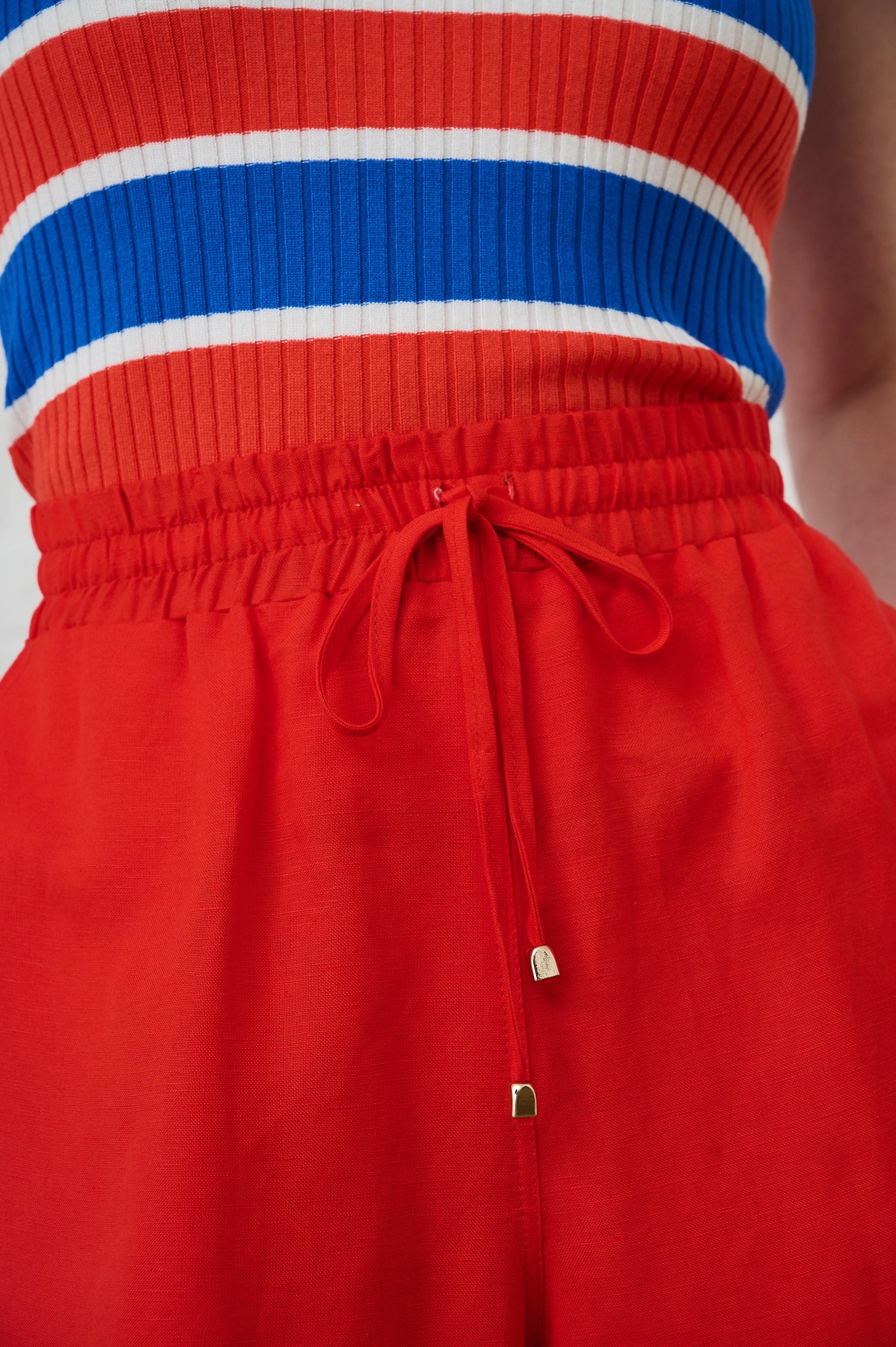 Soft Linen Shorts in Coral soccer uniform
