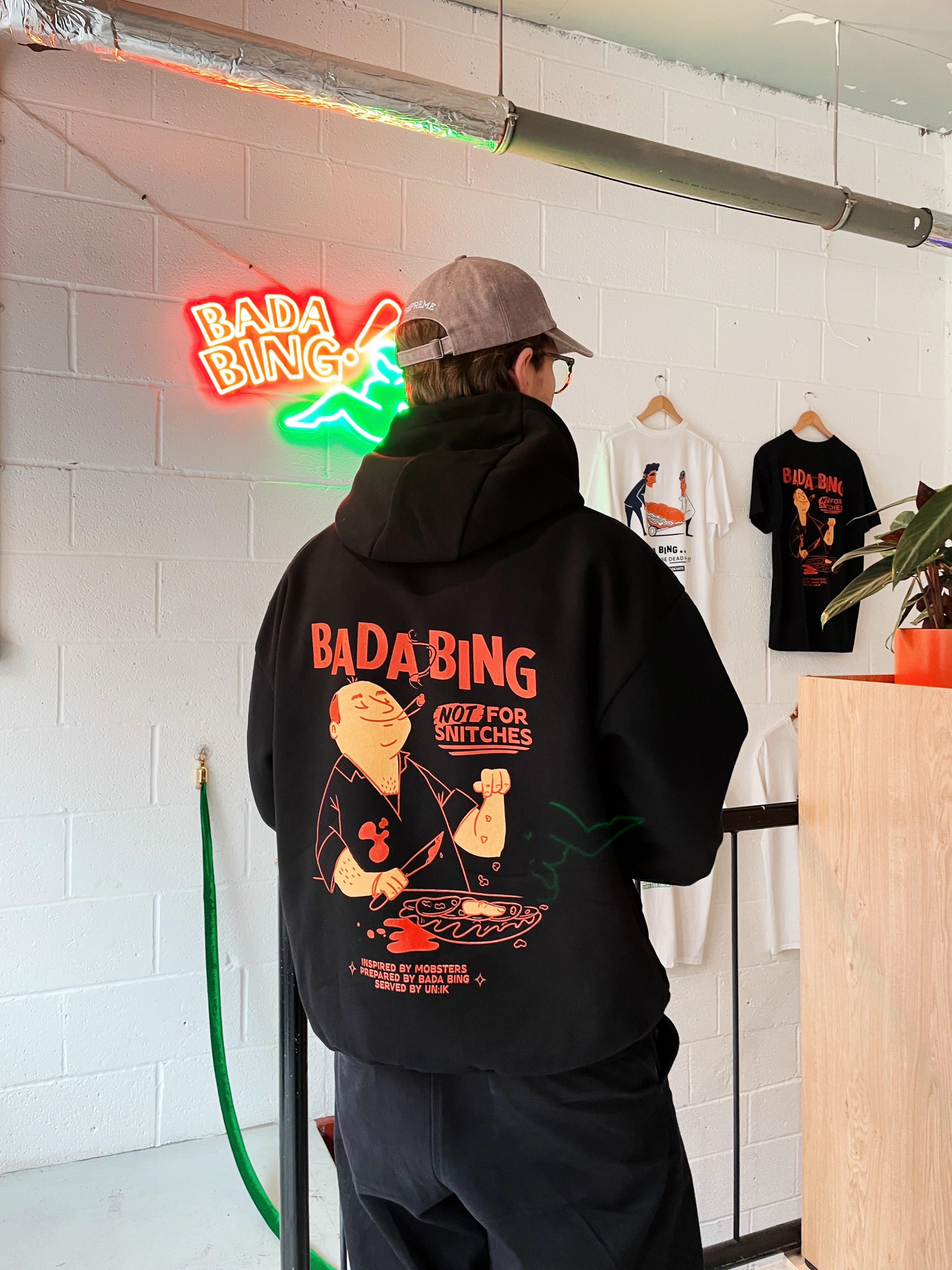 Bada Bing X UN:IK 'Snitches' Heavyweight Hoodie - Black Sheep like