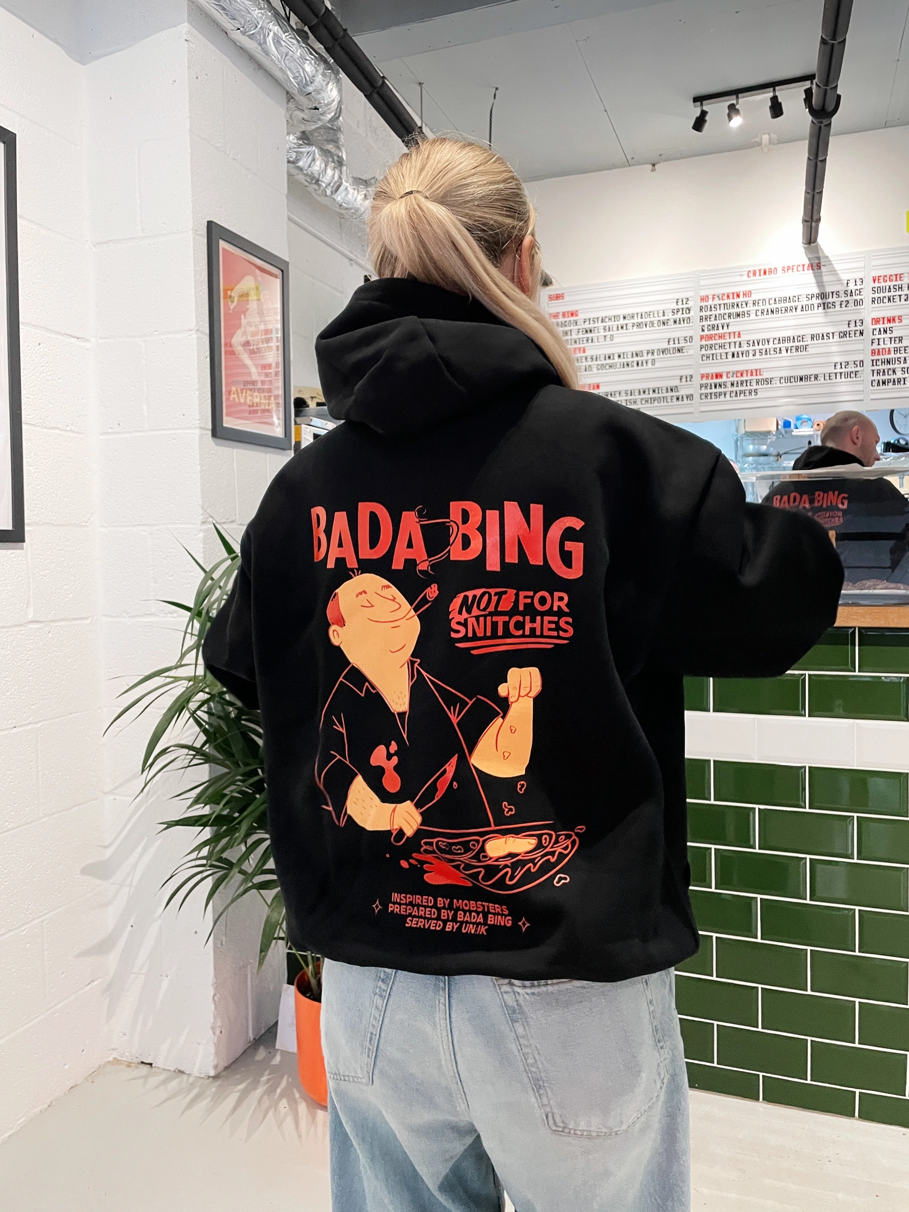 Bada Bing X UN:IK 'Snitches' Heavyweight Hoodie - Black Moisture Wicking Technology