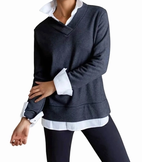 Power Vee 'sweater' Sweatshirt In Charcoal Grey Cozy Must-Have