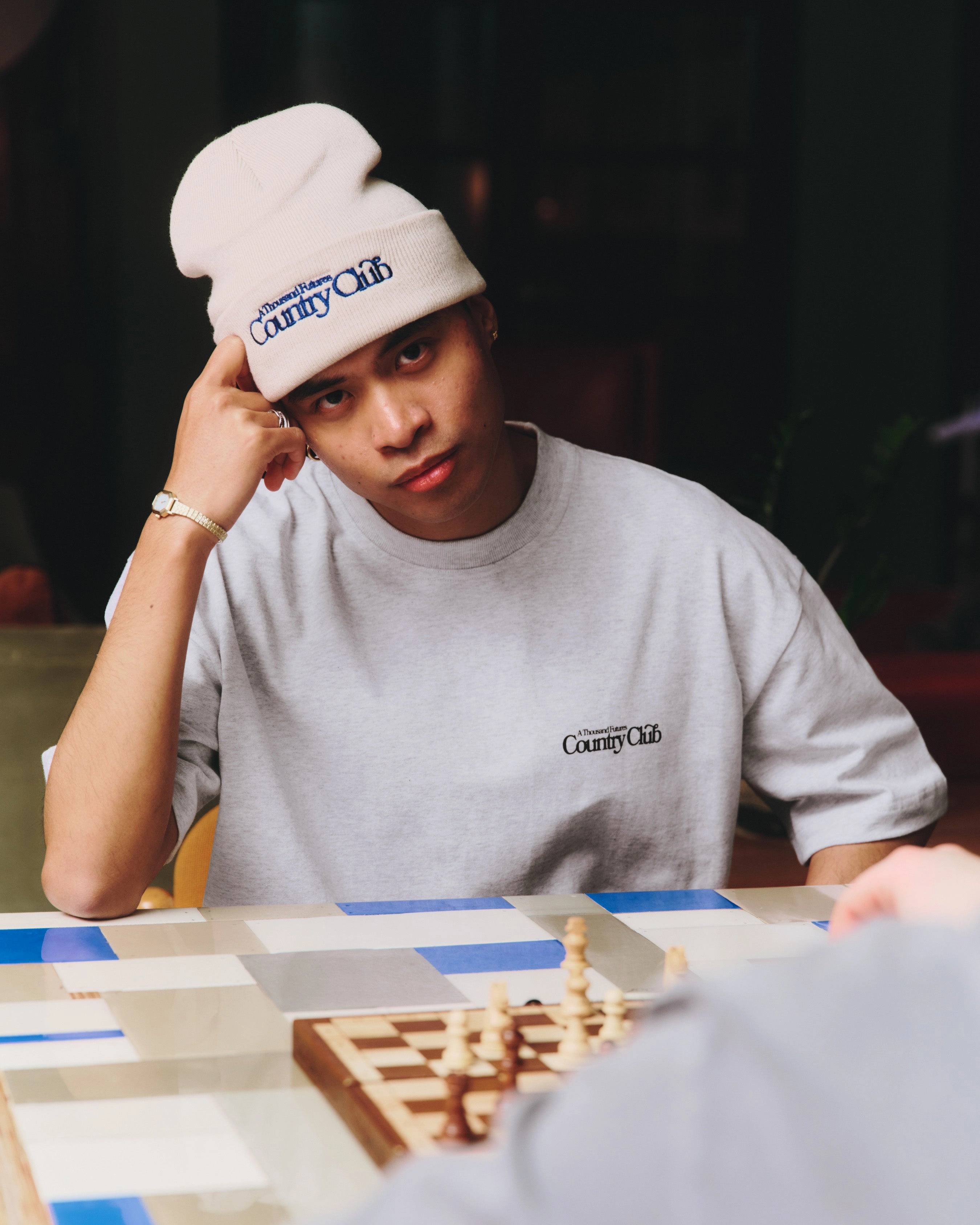 Outdoor Comfort Style Easy Fit Wear A Thousand Futures x GK 'Country Club' Tee - Ash Grey *FRONT PRINT ONLY*