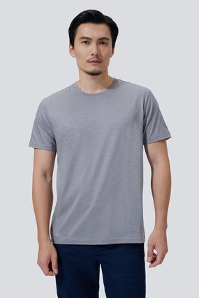 Cozy Wear Supreme Cotton-Silk Crew Neck T-Shirt | Grey BC5081