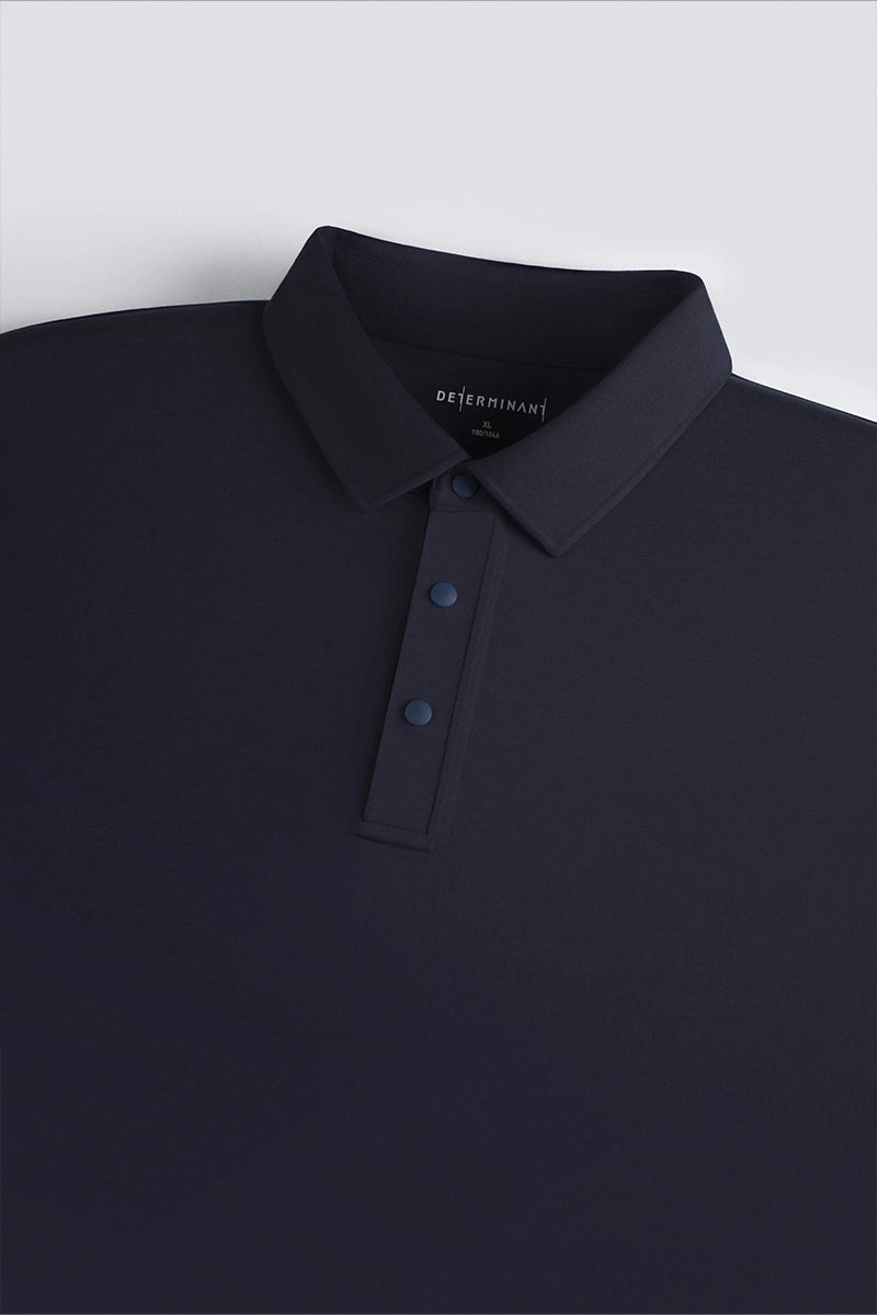 Breathable Polo Luxe Layer Softex Snap-Front Polo | Navy NNY096