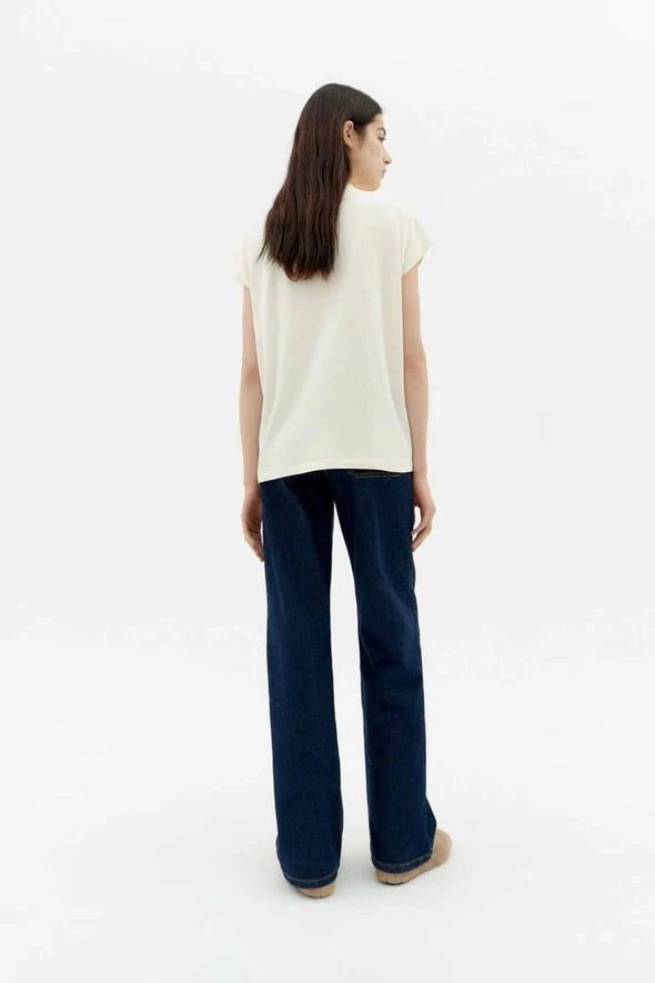 Sol Type White Volta Short Sleeve Tee Rayon blend All-day style