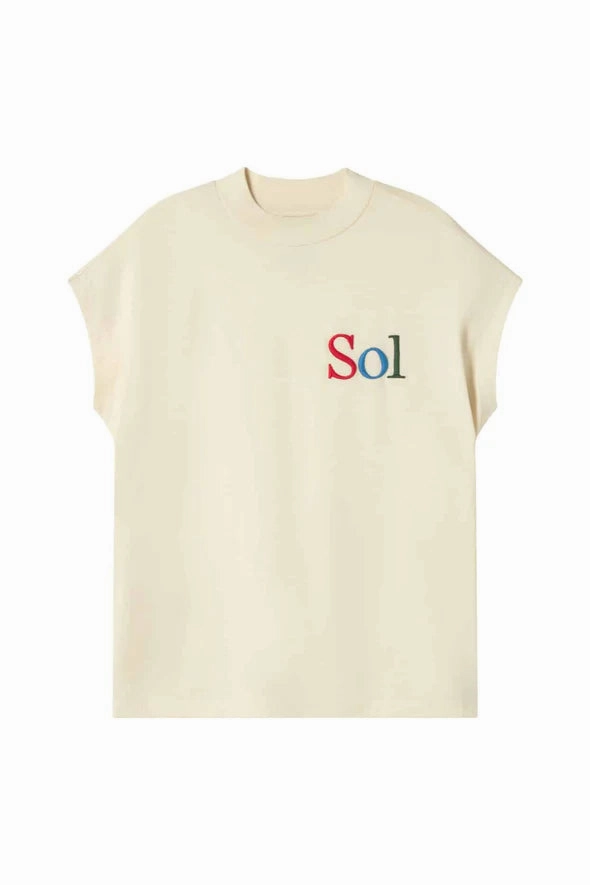 Sol Type White Volta Short Sleeve Tee Premium Cotton Blend
