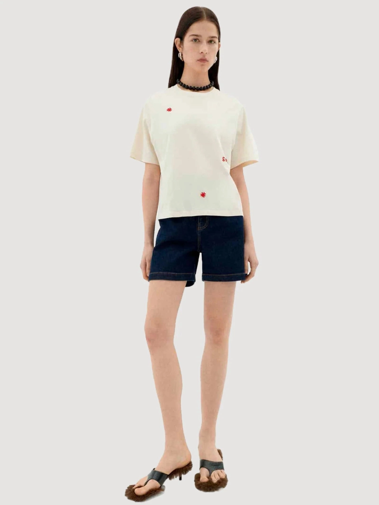 Solsol White Lucia Short Sleeve Tee Relax Style Trend Weekend Trend
