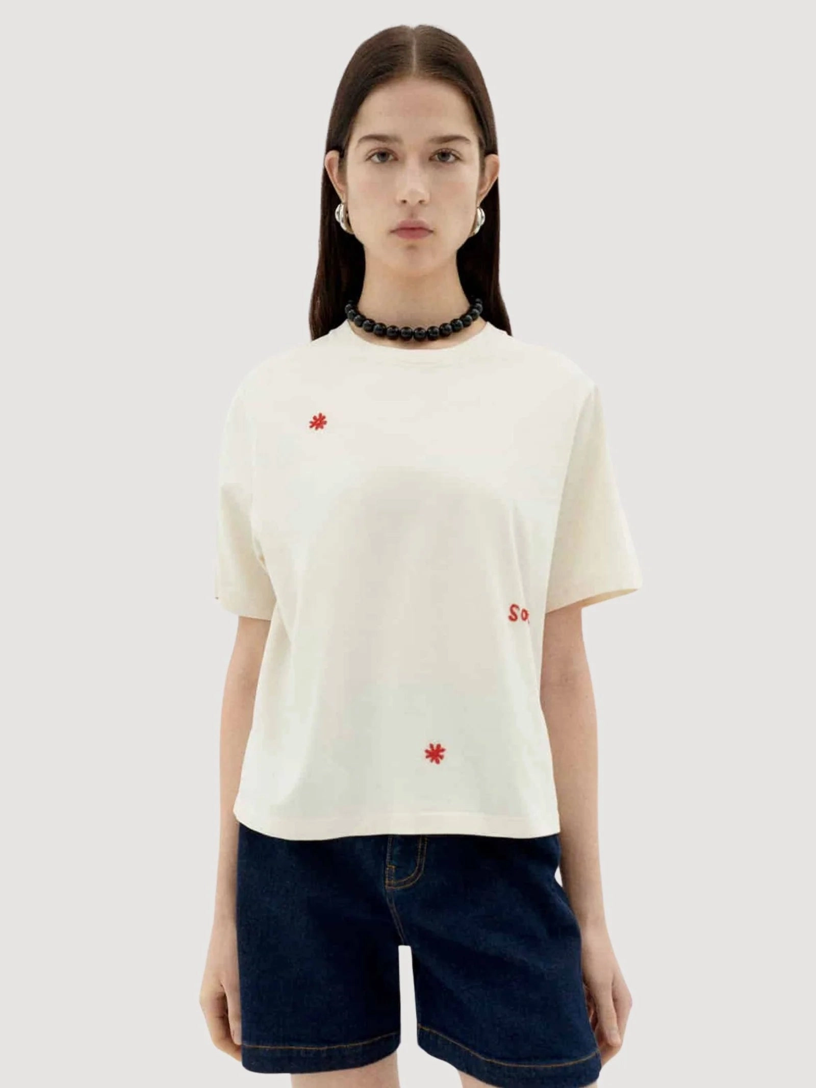Daily Fashion Solsol White Lucia Short Sleeve Tee