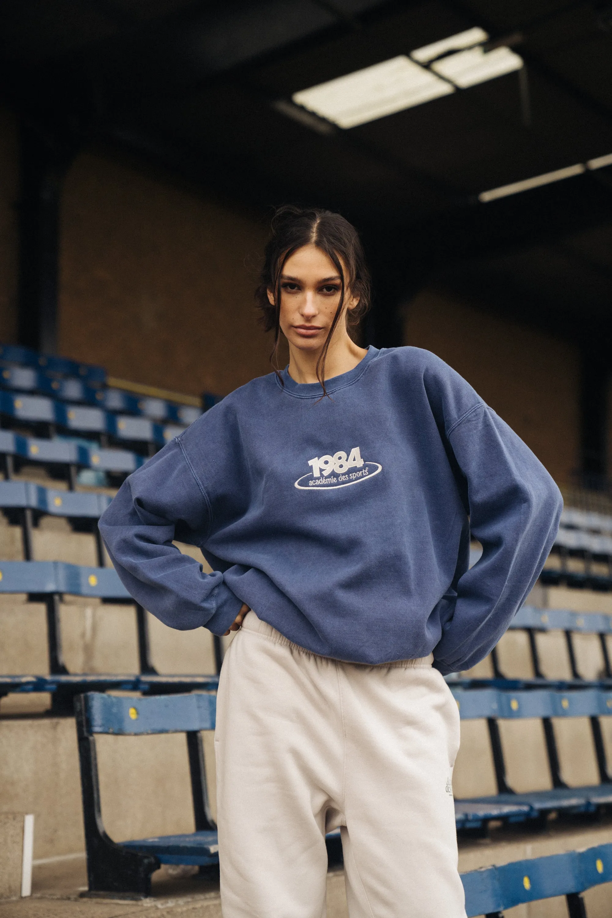 Effortless knitwear Vice 84 '1984 Disc' Embroidered Sweater - Vintage Washed Navy