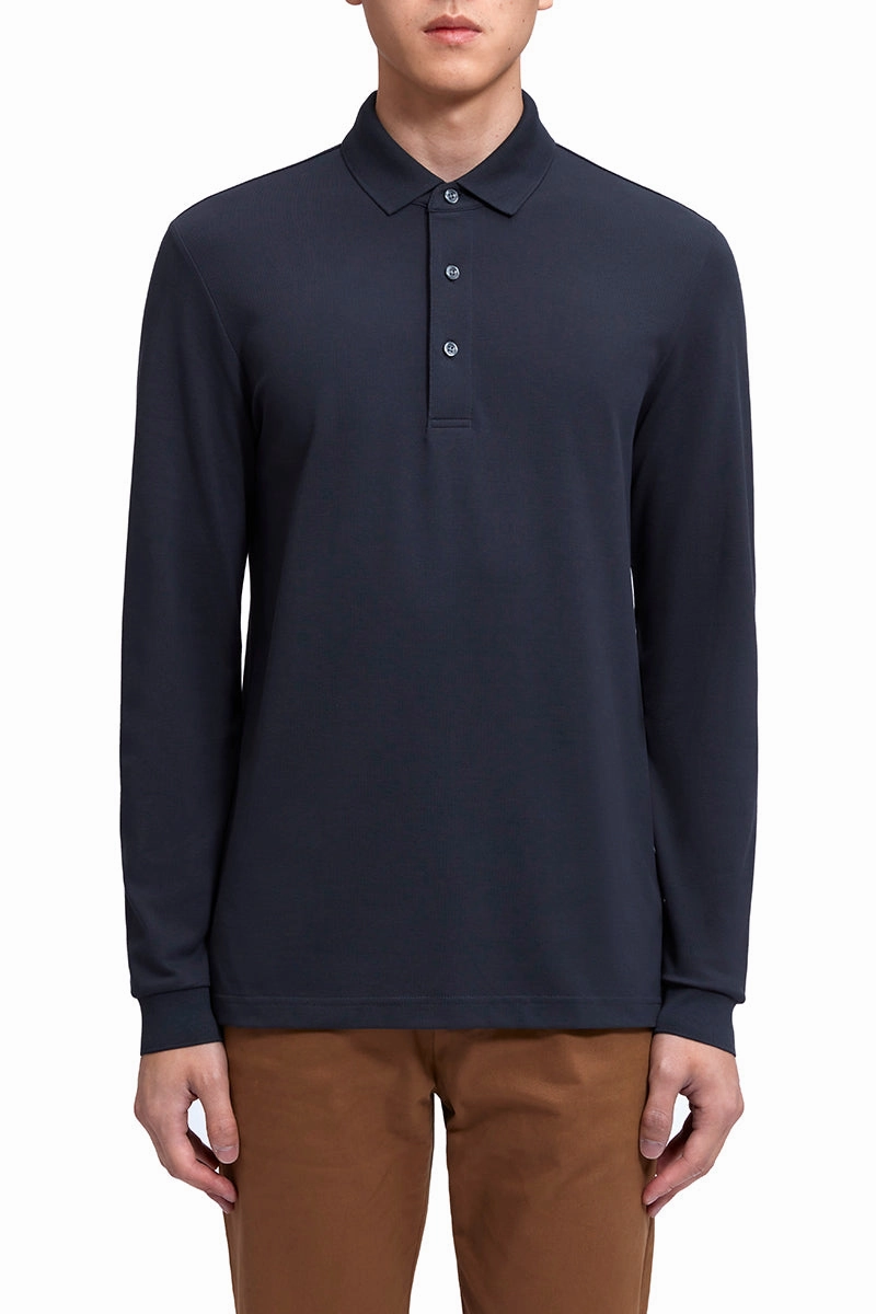 VISDRY? Pique Long Sleeve Polo | Charcoal GYE164 Colorfast Construction Weekend Ready