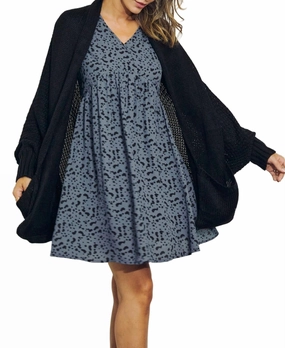 Perfect Comfort Dolman Slouch Cardigan In Black