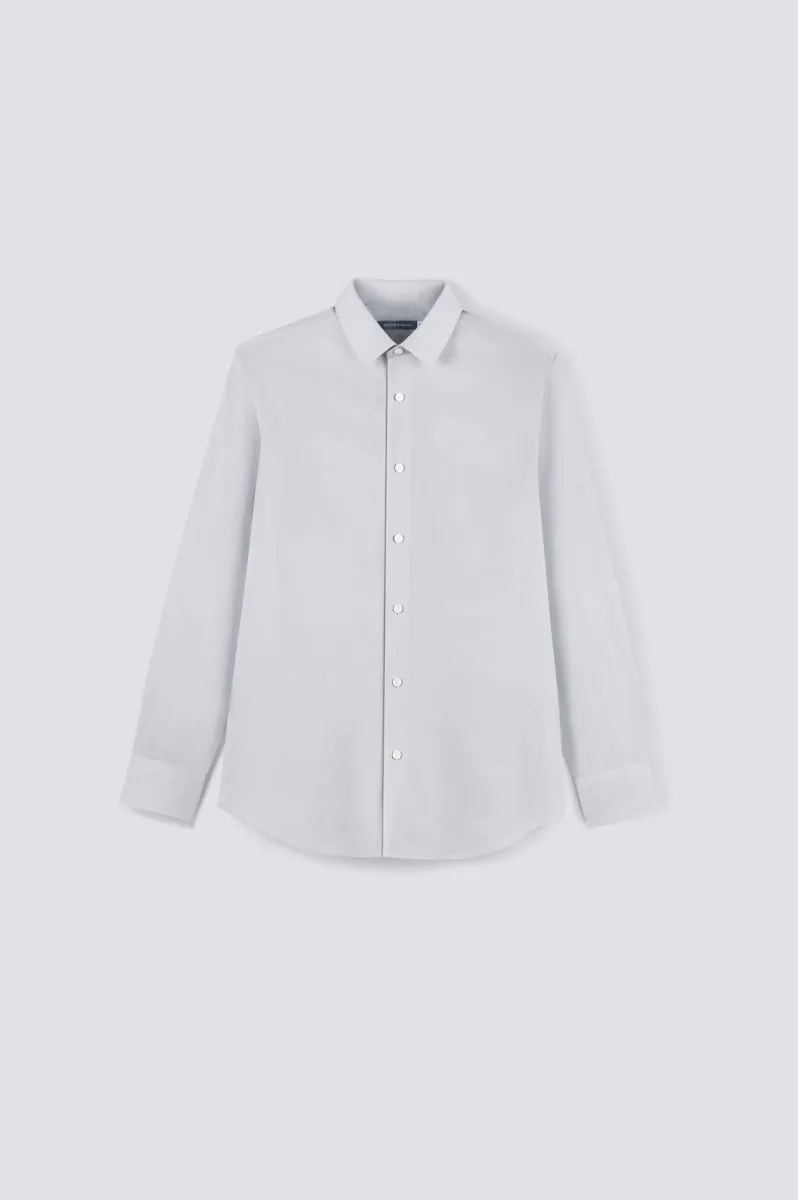CottonSTRETCH Twill Dress Shirt | Pale Grey 13141N Durable Quality Smooth zipper closure