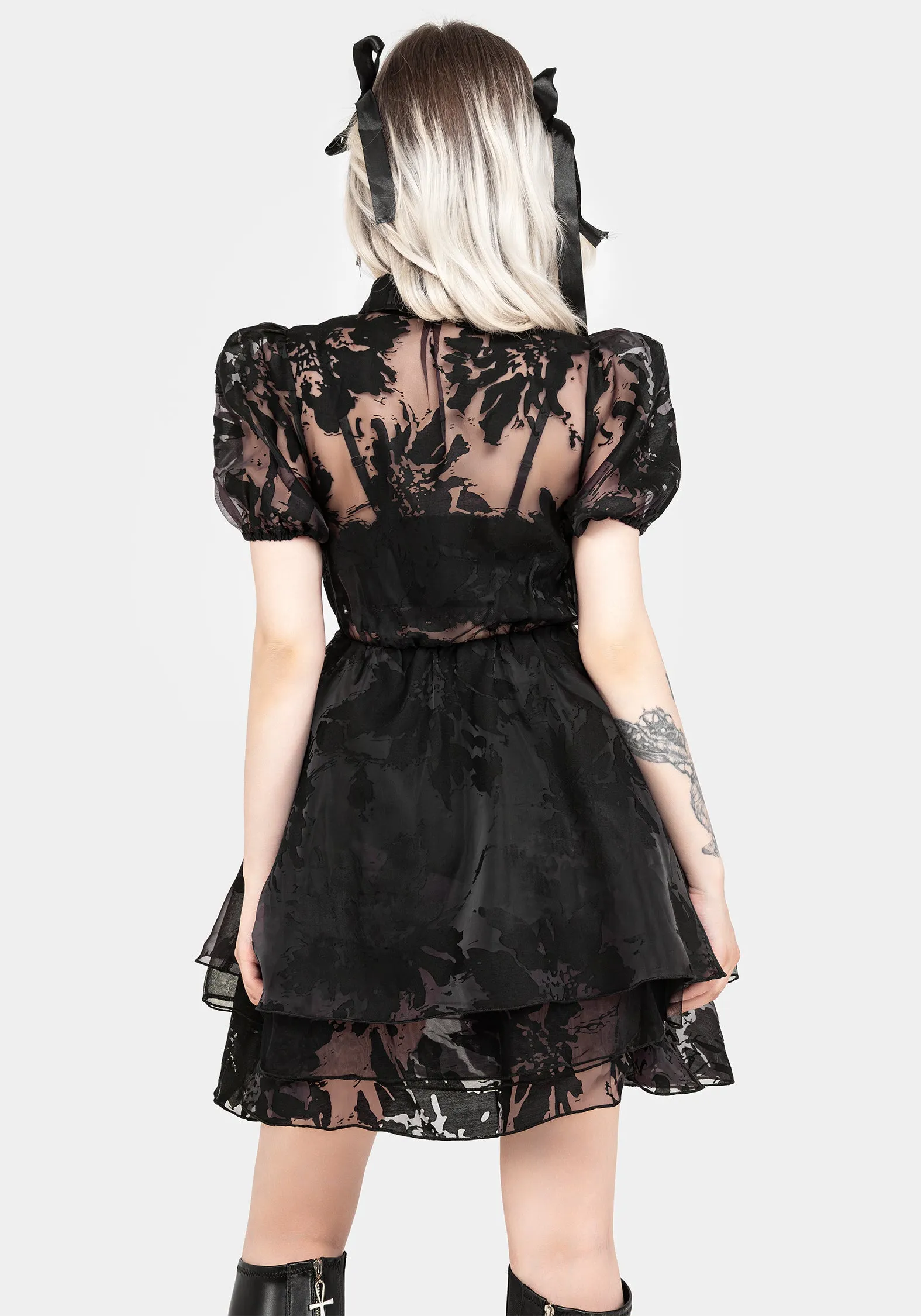 Spectre Layered Mini Shirt Dress Luxe Fabric Transitional Style
