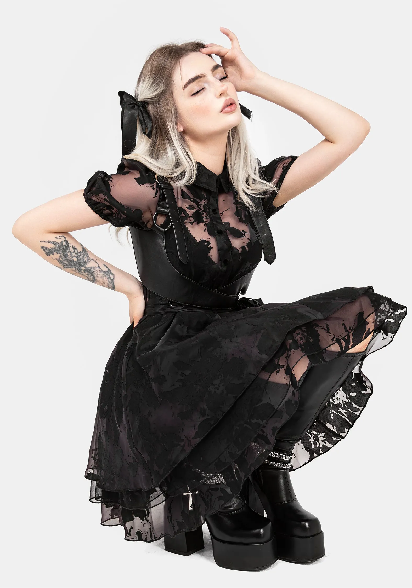 Spectre Layered Mini Shirt Dress Chic And Comfortable Nature Bloom
