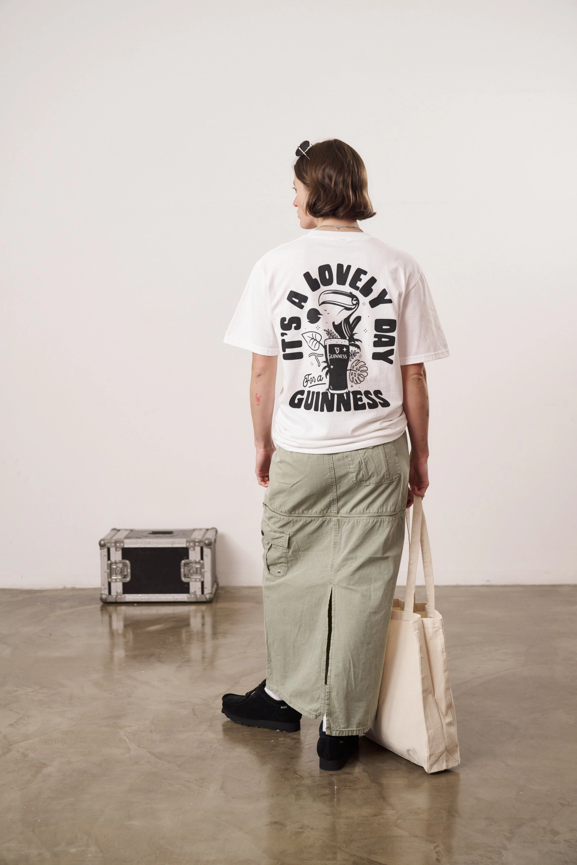 Office Attire Thermal Regulating Layer Guinness x UN:IK 'Jungle' Tee - White