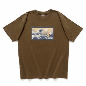 Sporty Style Wear Cool Layer Wear (ZT1270) Surfing in Ukiyoe Embroidery Tee