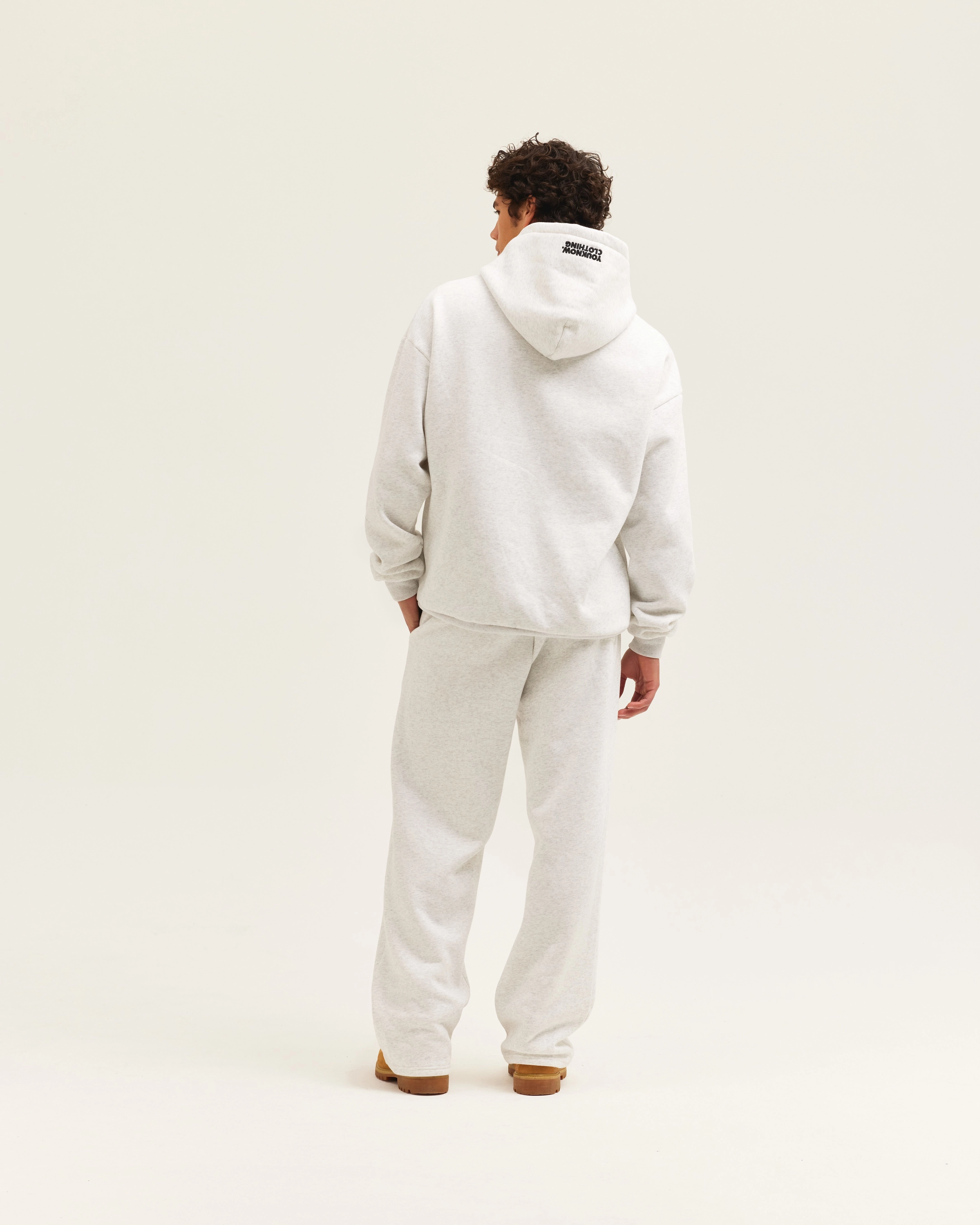 BLOCK HOODIE | White Marle Cozy Night In Elephant like