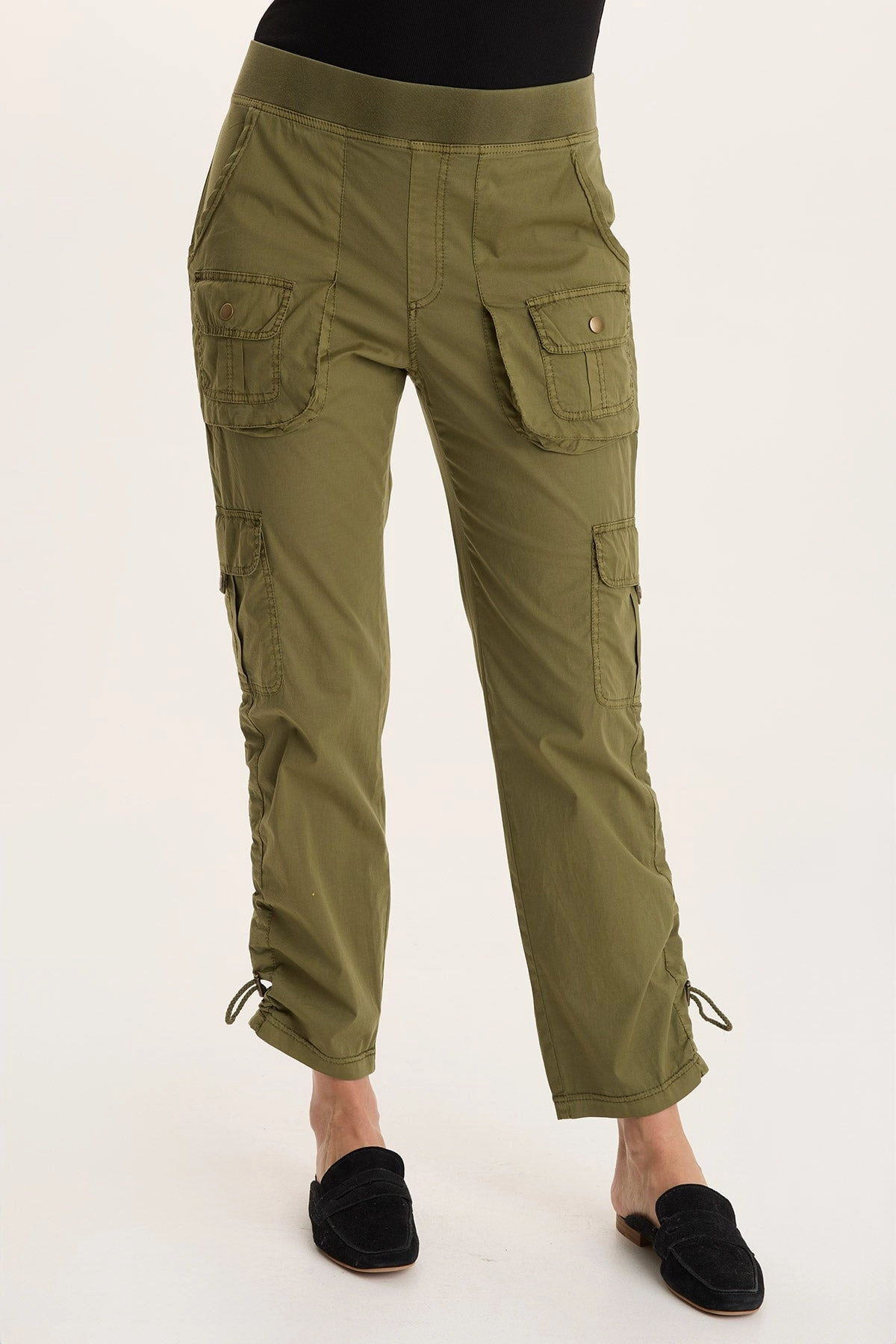 Laser cut Keon Adjustable Cord Slim Leg Cargo Pant