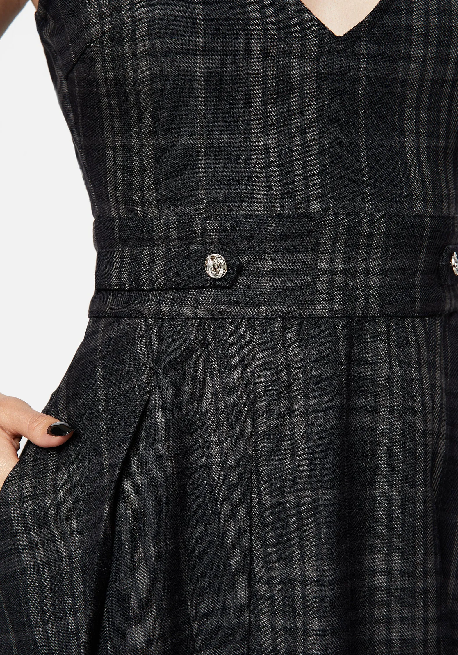 Reckless Check Mini Pinafore Dress Wrap style Neutral Form