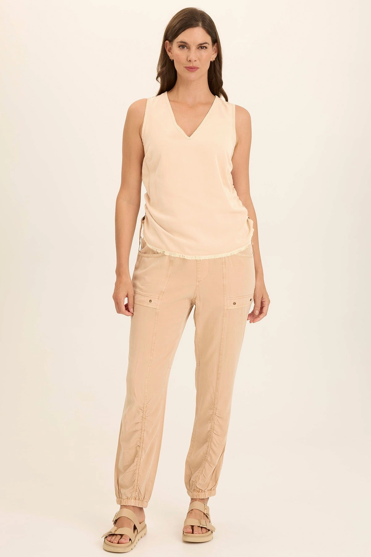 Daily Comfort Mobility Capri Squire Twill Banded Hem Casual Pant