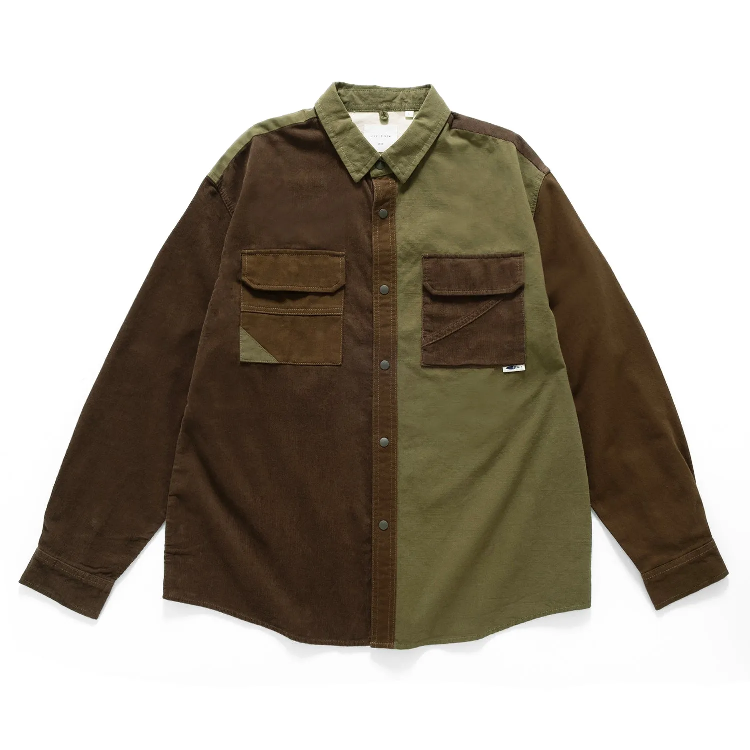(ST415) Patchwork Work Shirt Gym Wear fade resistant color