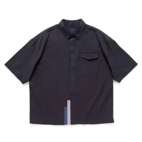 (ST447) Sleeve Patchwork Short Sleeve Shirt Water Repellent Finish Sophisticated Look