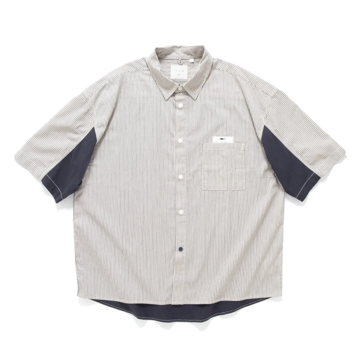 (ST452) Stripe Contrast Short Sleeve Shirt Errand Ready Sustainable Choice