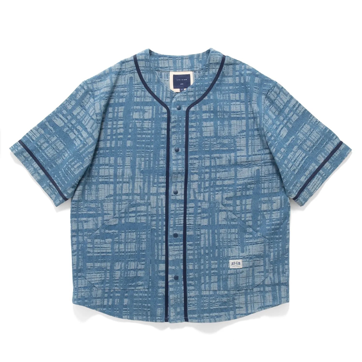 networking event hypoallergenic material (ST457) Jacquard Denim Baseball Shirt
