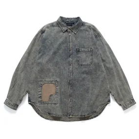 (ST473) Heavy Wash Denim Boro Shirt Durable Material Fashionable Pick