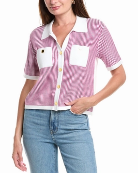 St. John Vichy Knit Cardigan Casual Knit Wear Knit Essentials