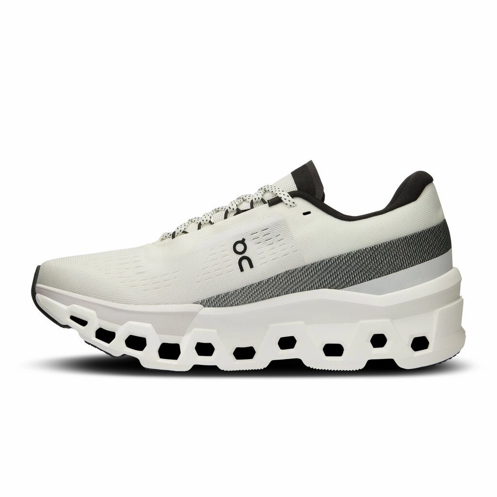 On Men's Cloudmonster 2 Running Shoes (Undyed) White / Frost monochrome shoes