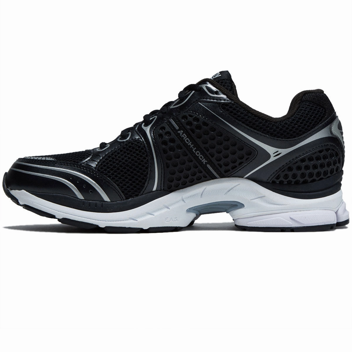 Impact Resistance Asymmetric Lacing Saucony Progrid Triumph 4 Shoes - Black/Silver