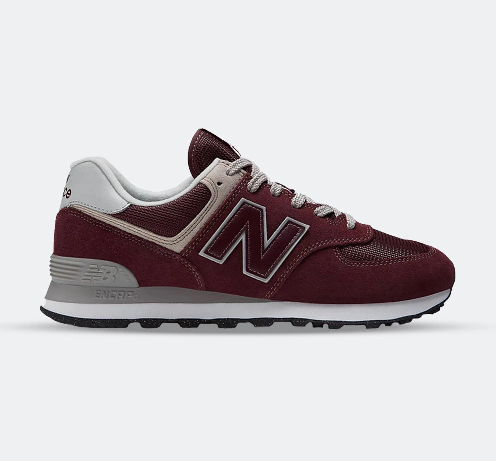 Men's Wide Fit New Balance ML574EVM Walking/Running Trainers - Exclusive - Burgundy/White ENCAP Width 4E sunny - day shoes Medium fit selection