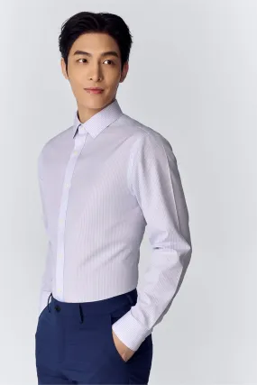 All Purpose Weave Design Wrinkle-Free Poplin Dress Shirt | Purple Stripes 19032N