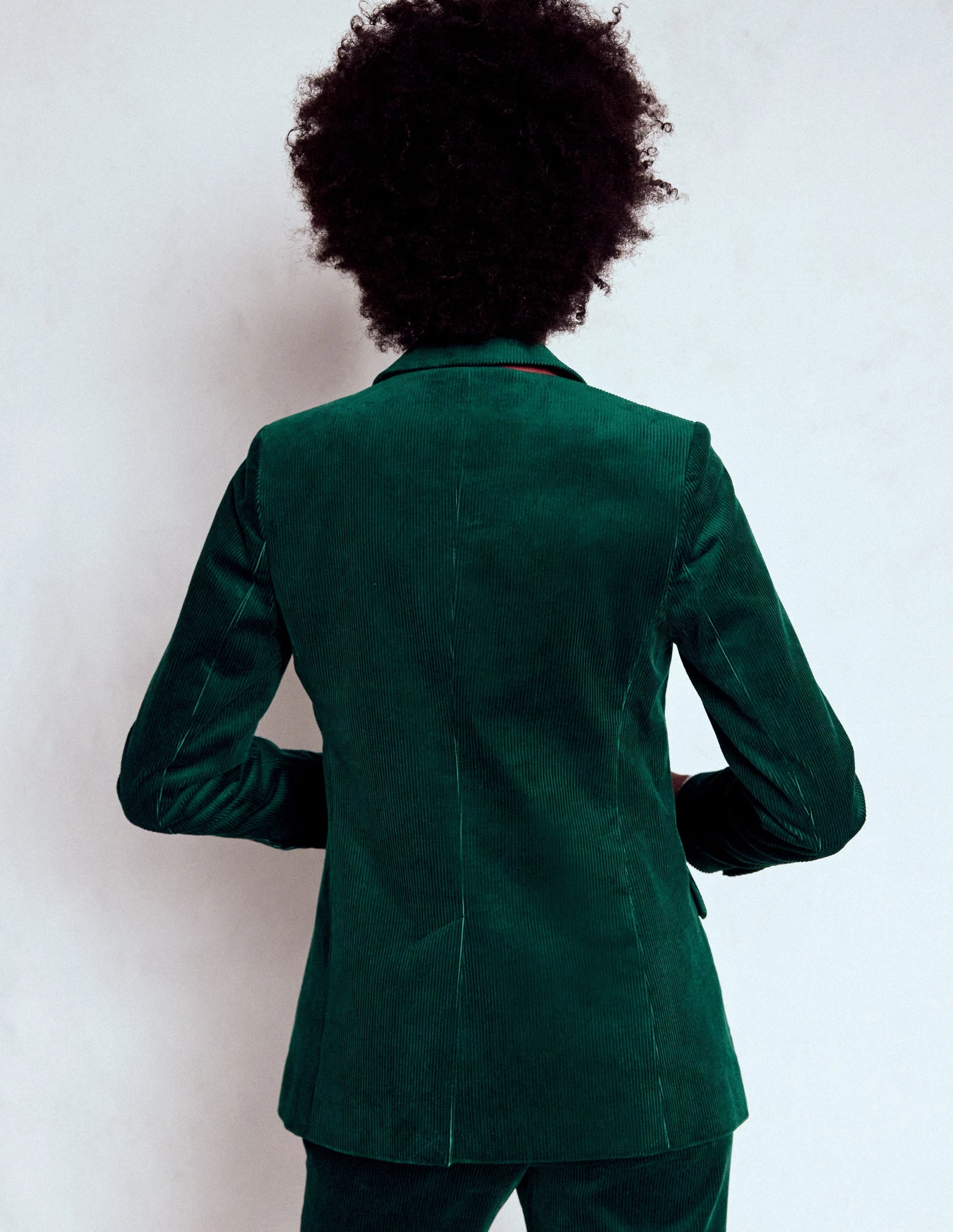 Noise Reduced Fastener System nylon blend Stamford Cord Blazer-Fern